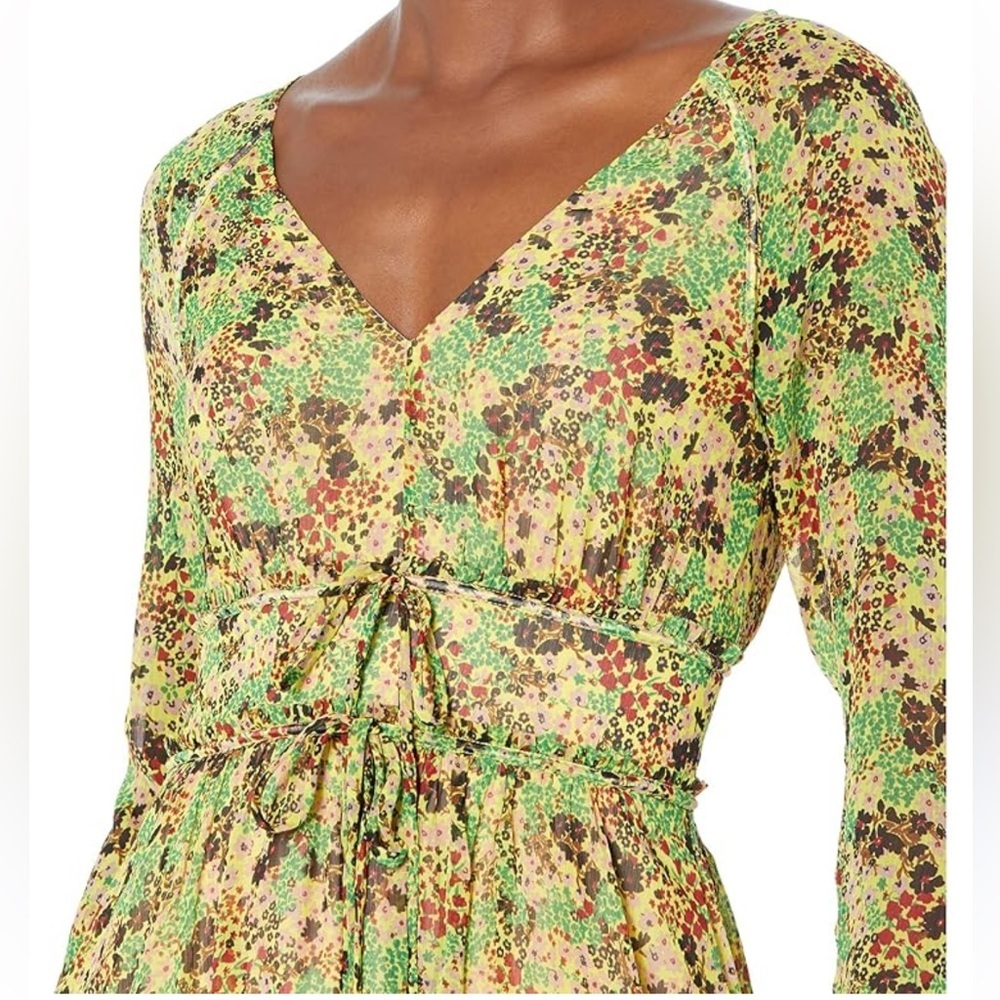 Ted Baker London UMAH Long sleeve Floral V-Neck MIDI Dress - Picture 11 of 14